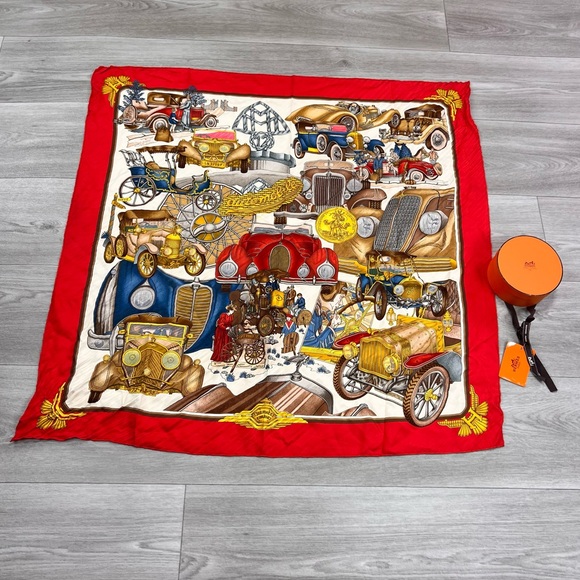 Hermès Vintage Car Print Scarf - Picture 2 of 9